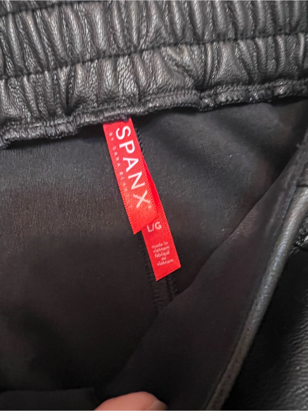 SPANX Black Faux Leather Jogger Pants - Picture 2 of 3